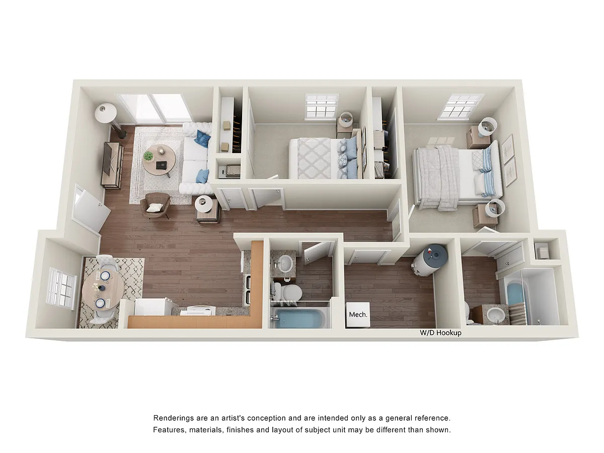 Floor plan 2 Bedroom Two Bathroom