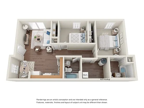 Floor plan 2 Bedroom Two Bathroom