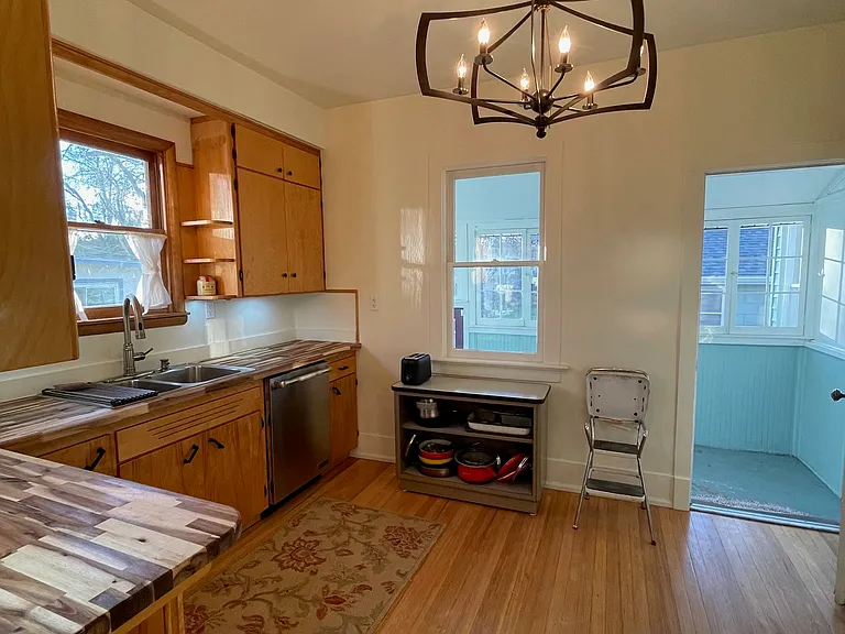 Light and bright kitchen space.