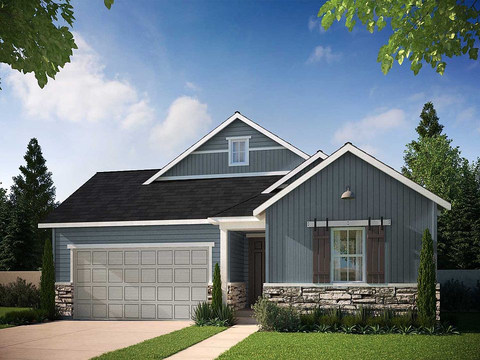 Example of Residence 4007 Rendering Farmhouse Style Exterior - Colors will vary on actual home.