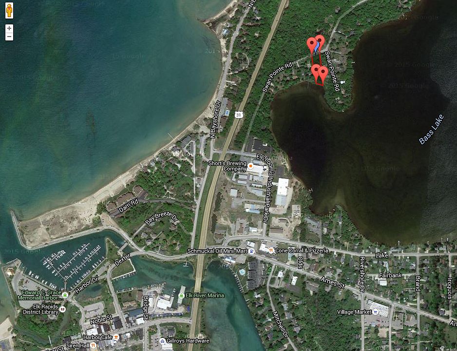 110' waterfront on Bass Lake