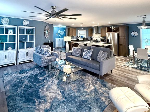 Great Room open to Living Room, Dining Room, and Kitchen