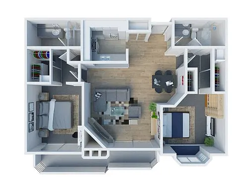 Floor plan 2 bed 2 bath