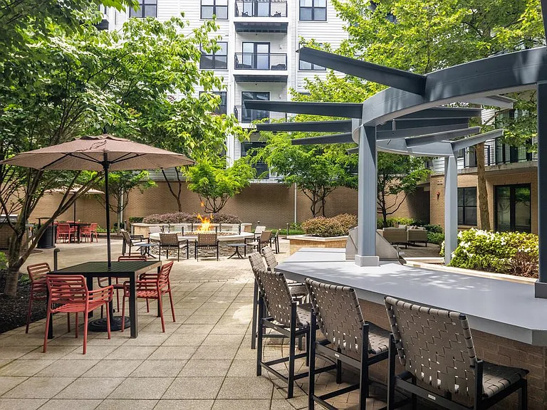 Courtyard with grill area and fire pit