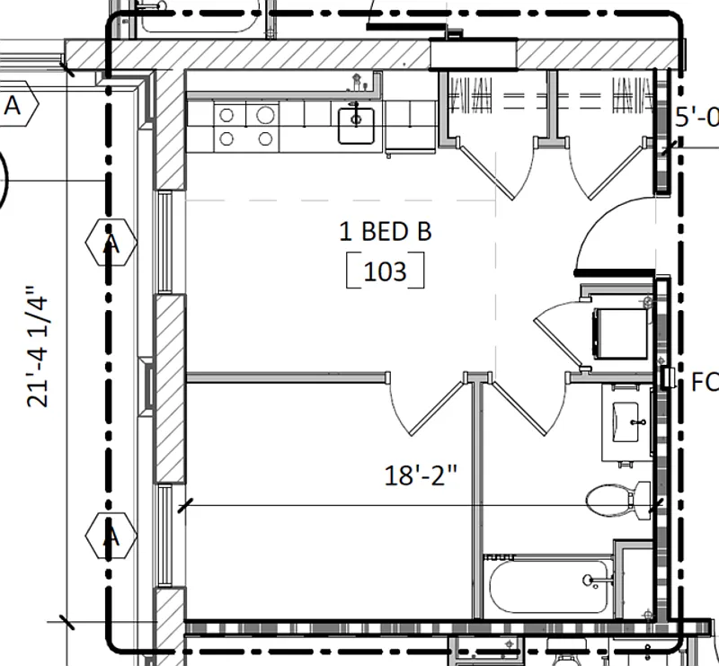 Floor plan 1 Bedroom - Style A