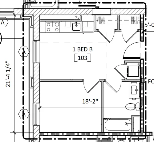 Floor plan 1 Bedroom - Style A
