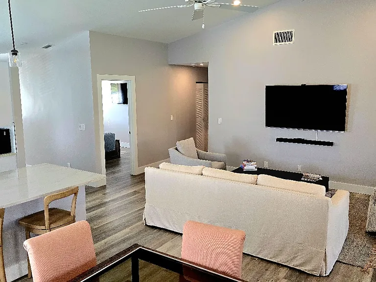 view from dining area into the livingroom