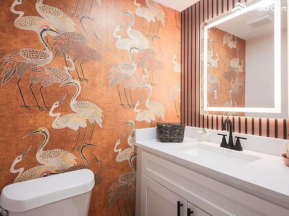 Convenient half bath off the living area