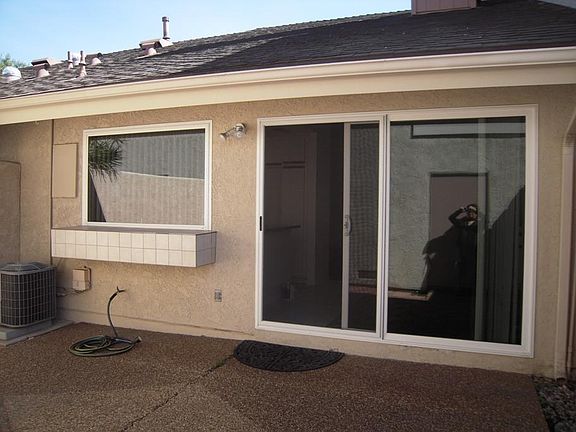 Small patio and kitchen window view