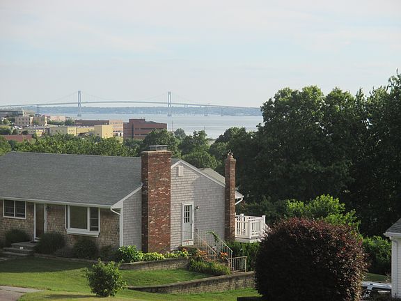 View of the Newport Bridge and 180 degree water views stretching from Newport to Portsmouth. Views are from the deck and can also be seen from the bay window in the living room and all upstairs bedrooms