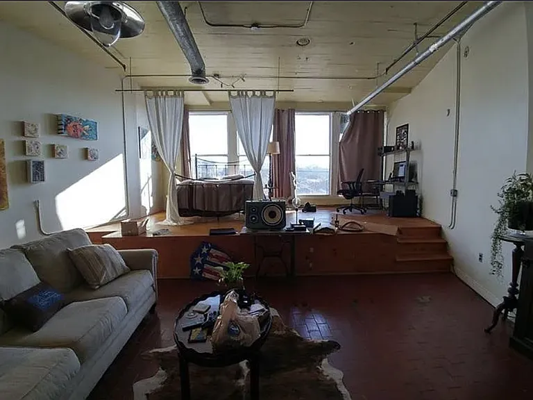 Condo Living and Bedroom - Floor to Ceiling Glass overlooking Madison Yards