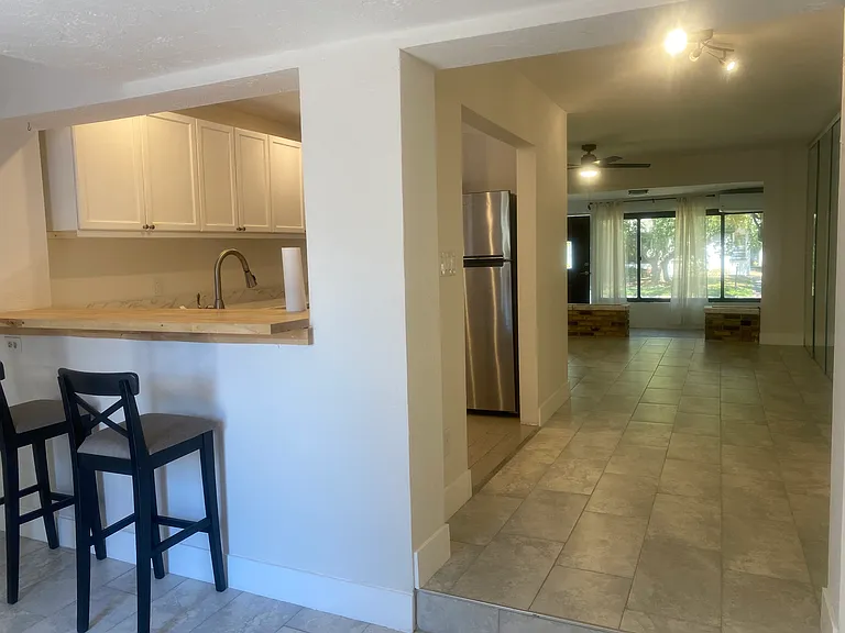 kitchen and living room