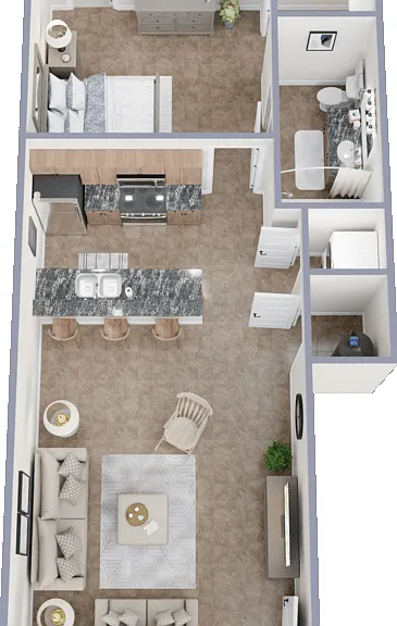 1/1 DS Floorplan Diagram