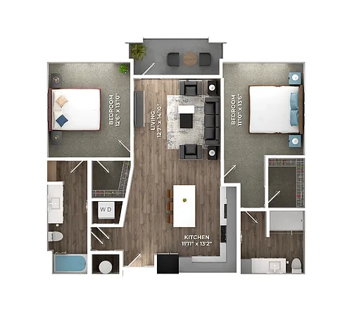 Floor plan Two Bedroom B1