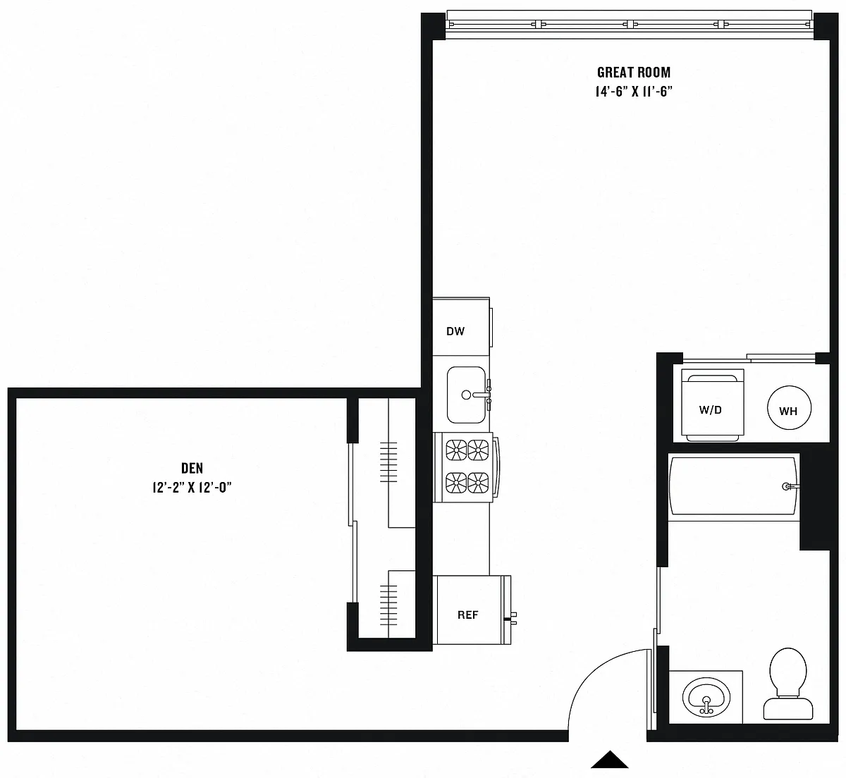 Floor plan Studio/Den (US-05.1)