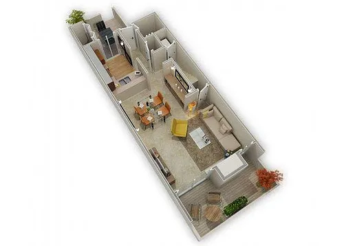 Floor plan Two Bedroom Townhome