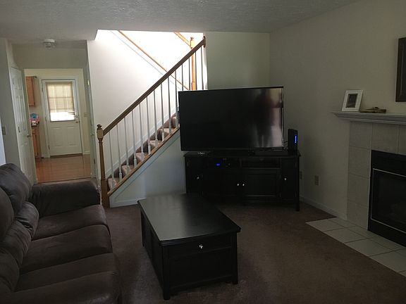 Gas fireplace. Ceiling fan. Storm door