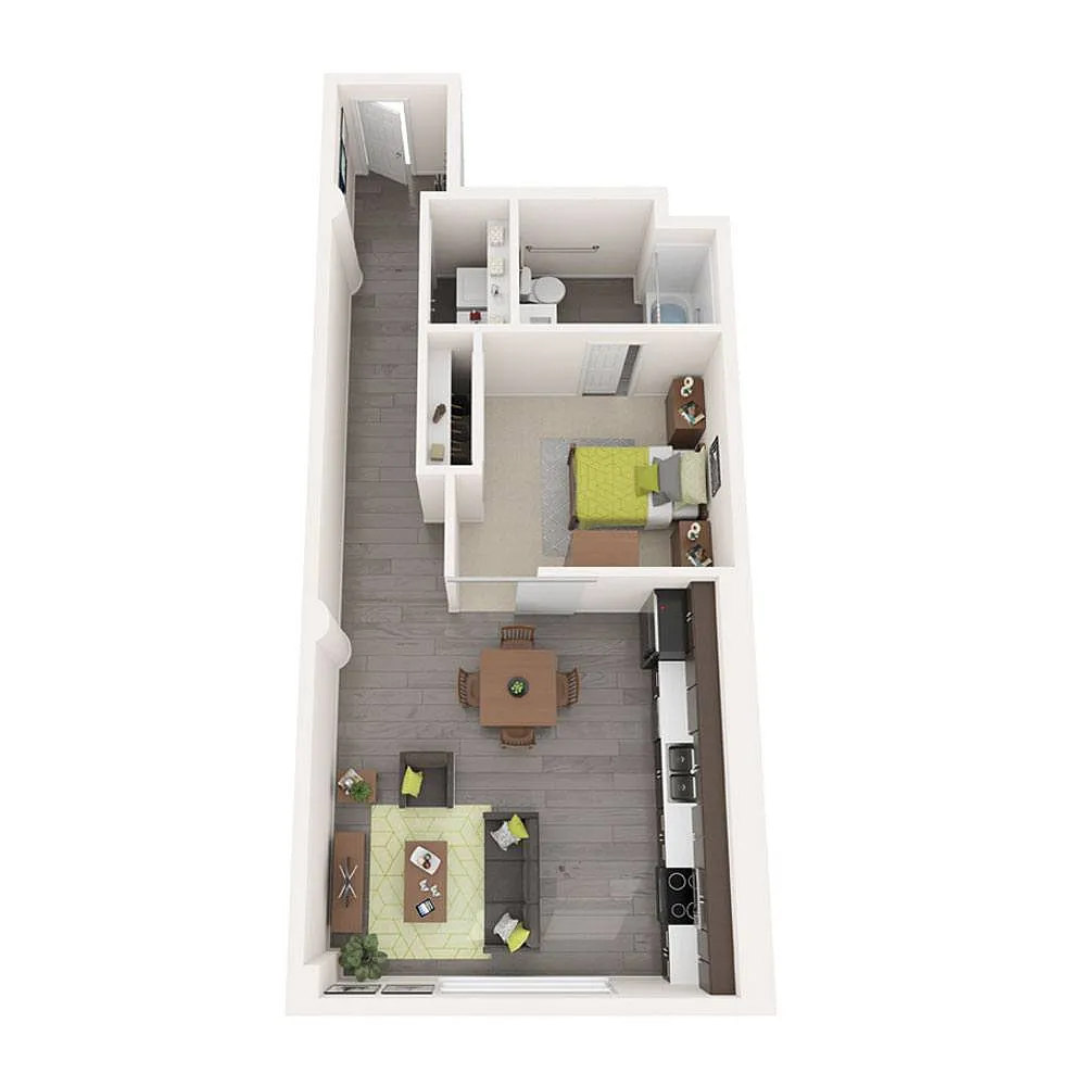 Floor plan 1 Bedroom - 1 Bath