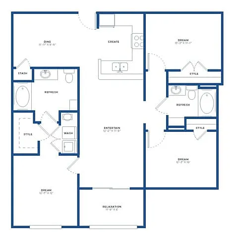 Floor plan 3X2 W/ Sunroom