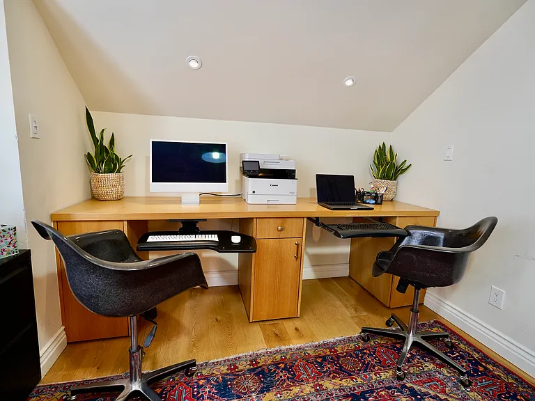 Upstairs office/guest room with laser printer (computers not included)