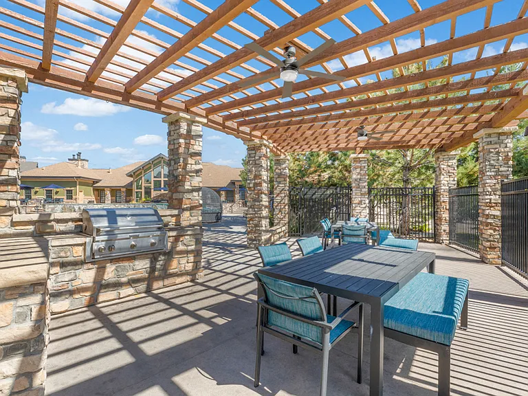 Outdoor pavilion with grills and ample seating