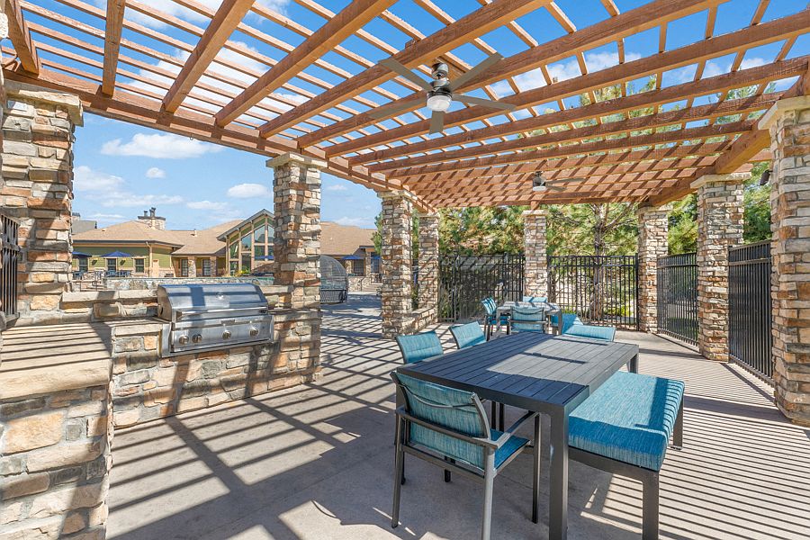Outdoor pavilion with grills and ample seating