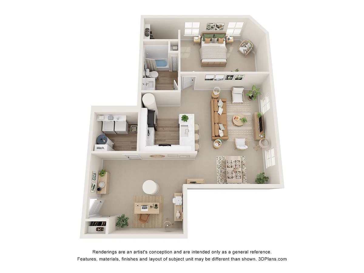 Floor plan West Seventh - 1 Bedroom