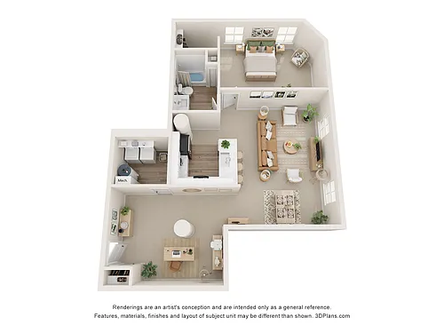 Floor plan West Seventh - 1 Bedroom
