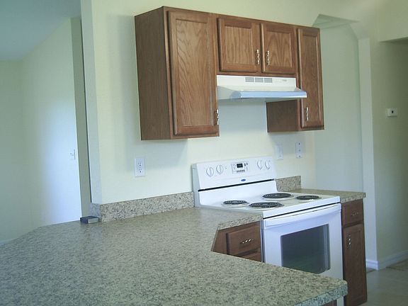 Kitchen stove and counter area