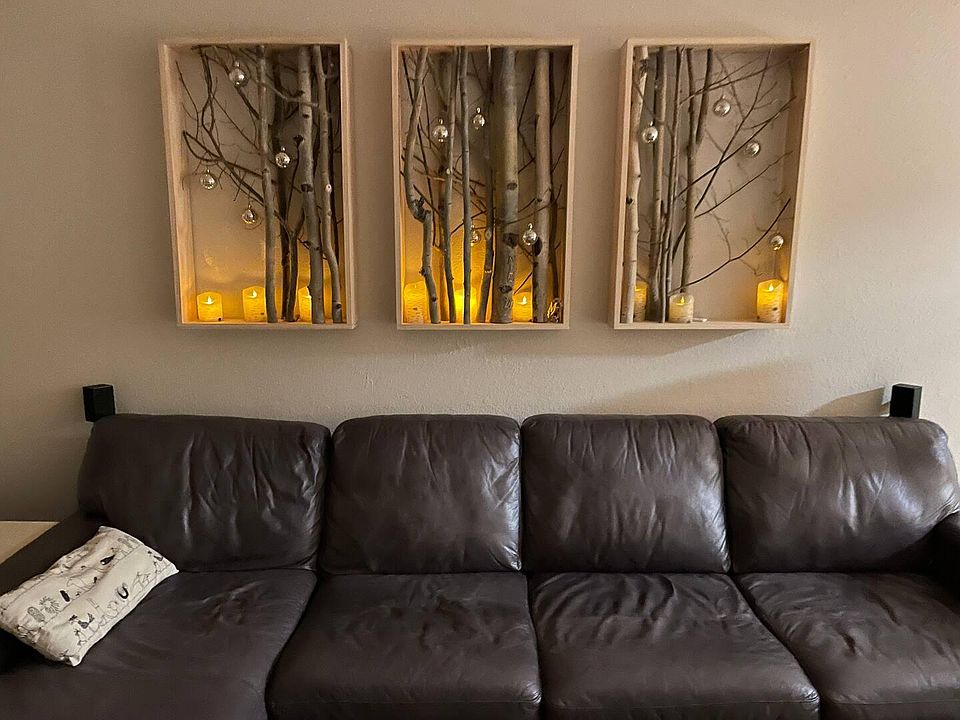 Custom handmade art displayed throughout the condo.