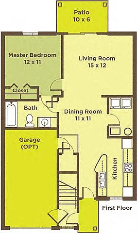 Floor plan One Bedroom Apartment