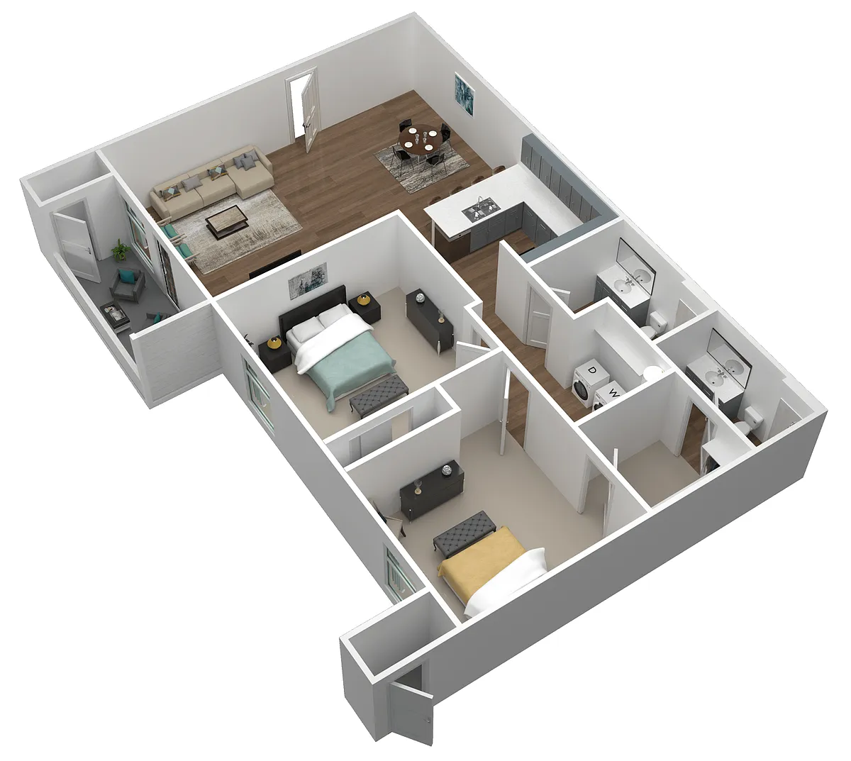 Floor plan 2 Bed 2 Bath