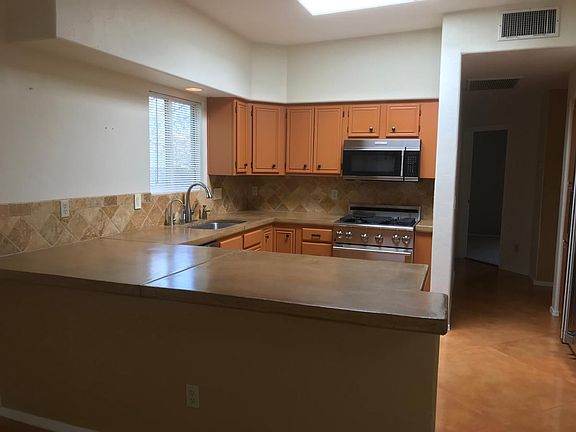 Kitchen with concrete counters