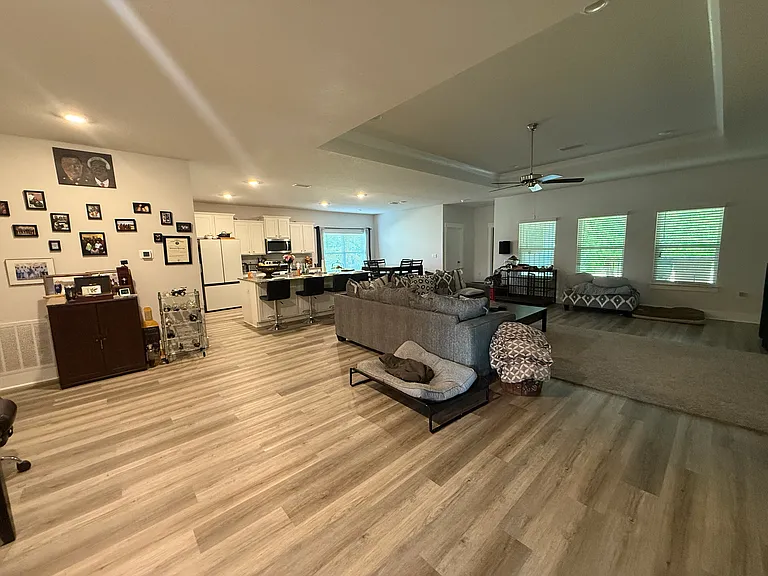 Living room, kitchen and open space