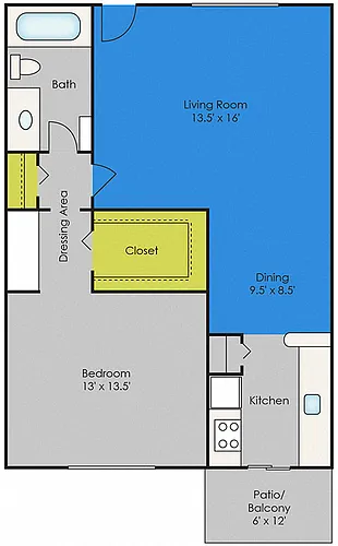 Floor plan One Bedroom