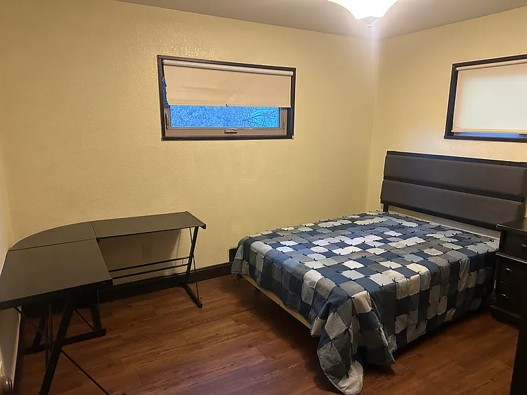 bedrooom desk, office chair 
 bed dresser
