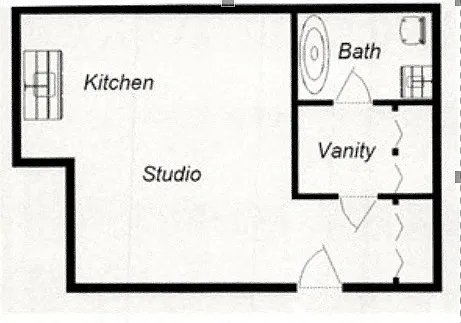 Floor plan RENOVATED Studio