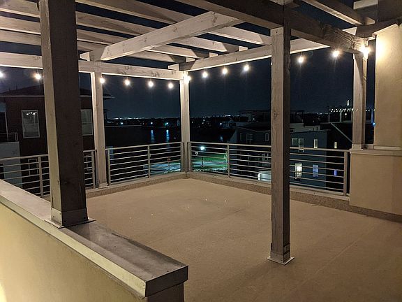 Roof deck at night