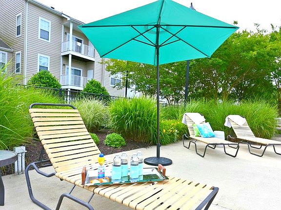 Lounge chairs beside pool