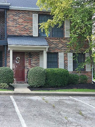 Front view of townhouse.
