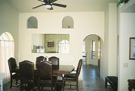 Dining area into kitchen