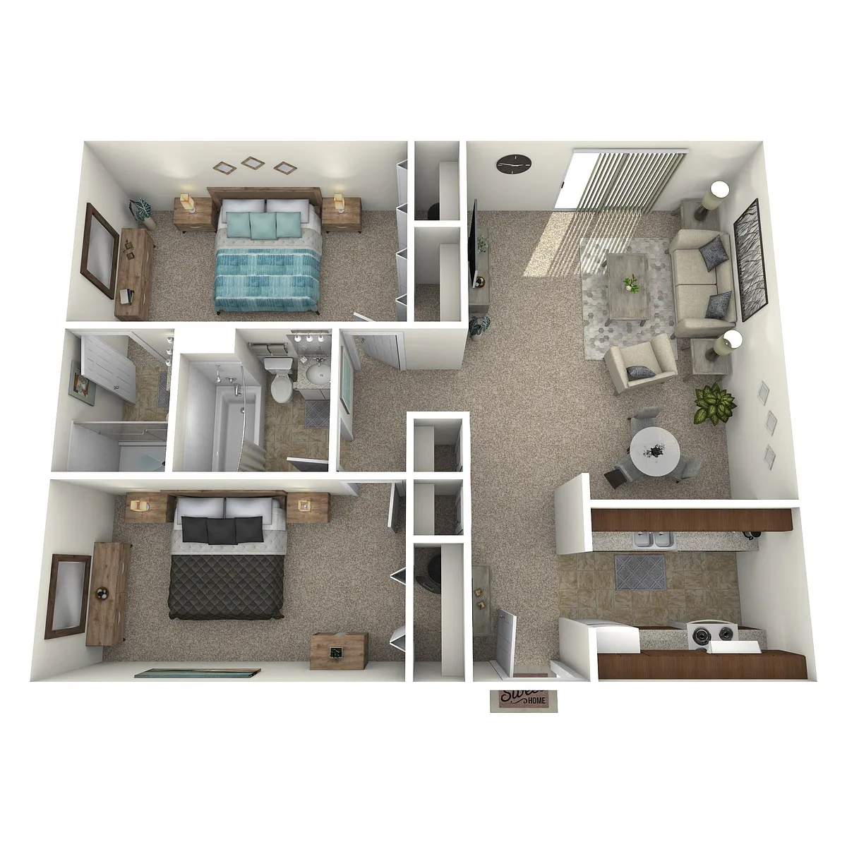 Floor plan 2 Bed 2 Bath