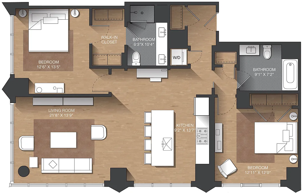 Floor plan F - 2B