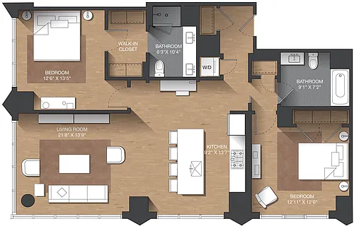 Floor plan F - 2B