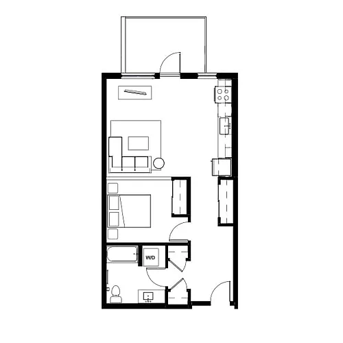 Floor plan One Bed 16
