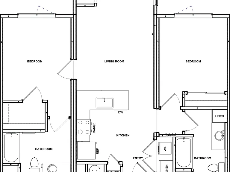 Two bedroom, two bath apartment Two bedroom, two bath apartment