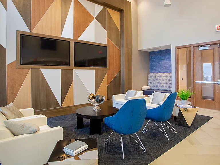 Exquisite clubroom with HDTV and gathering spaces