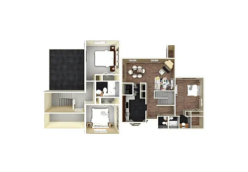 Floor plan 3 Bedroom 2.5 Bath