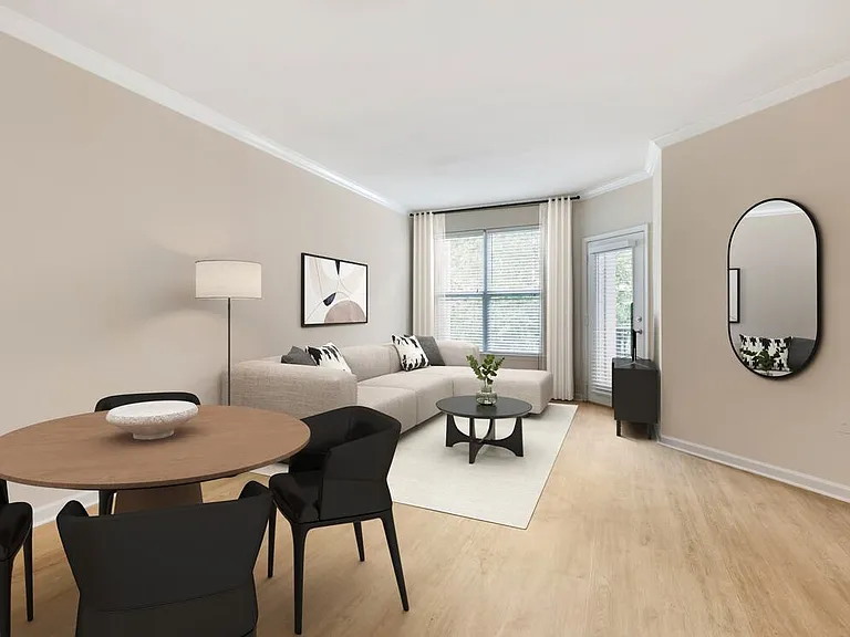 Classic I living and dining area with hard surface flooring