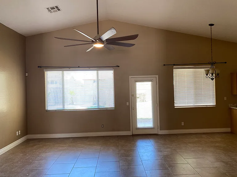 Great room view from entry hallway.